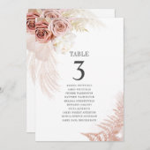 Pampas Grass Table Number 3 Wedding Seating Chart (Voorkant / Achterkant)