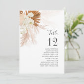 Pampas Grass Table Number Weddenschap (Staand voorkant)