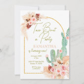 Pampas Grass Taco Cactus Eerste Verjaardag Uitnodi Kaart (Voorkant)