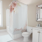 Pampas Grass Tan Bridal Terracotta Dried Palms Douchegordijn (In situ)