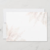 Pampas Grass Tan Floral Rustic Wedding Kaart (Achterkant)
