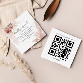 Pampas Grass Tan QR Code Weddenschap Website RSVP Vierkante Visitekaartjes