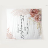 Pampas Grass Tan Vrijgezellenfeest Backdrop Wandkleed (Voorkant (horizontaal))