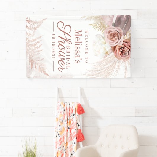 Pampas Grass Tan Vrijgezellenfeest Welkom Spandoek (Insitu)