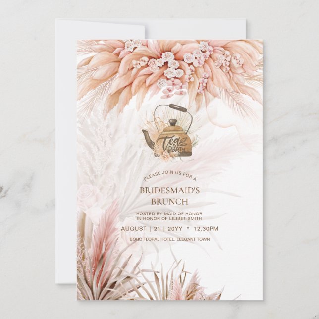 Pampas Grass TEA PARTY Vrijgezellenfeest Lunch (Voorkant)