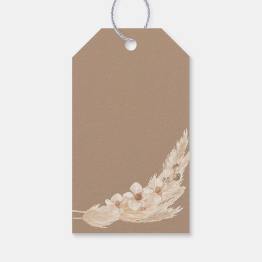 Pampas Grass Teddy Bear Cadeaulabel (Achterkant)