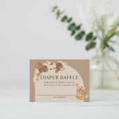 Pampas Grass Teddy Bear Diaper Raffle Informatiekaartje (Staand voorkant)