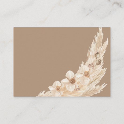 Pampas Grass Teddy Bear Diaper Raffle Informatiekaartje (Achterkant)