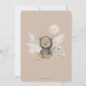 Pampas Grass Teddy Bear Gender Neutrale Baby showe Kaart (Achterkant)