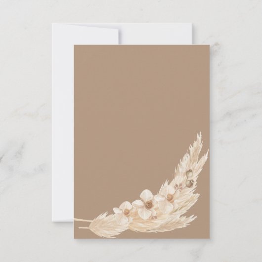 Pampas Grass Teddy Bear Hartelijk dank Bedankkaart (Achterkant)