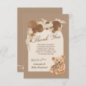 Pampas Grass Teddy Bear Hartelijk dank Bedankkaart (Voorkant / Achterkant)