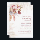 Pampas Grass Terracotta 80th Birthday Party Kaart<br><div class="desc">Pampas Grass Boho 80th Birthday Party Invitation with earthy tan kleuren and off-white greenery floral arrangements with pampas gras and a modern calligraphy script lettering. Ideaal voor andere speciale mijlpaalevenementen. Pas deze moderne sjabloon eenvoudig aan door op de knop 'Personaliseren' te klikken</div>