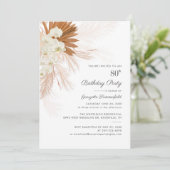 Pampas Grass Terracotta 80th Birthday Party Kaart (Staand voorkant)