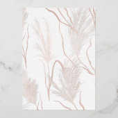 Pampas Grass Terracotta Afstuderen 2025 Roos Goud Folie Uitnodiging (Achterkant)