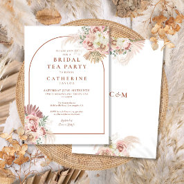 Pampas Grass Terracotta Arch Bridal Tea Kaart