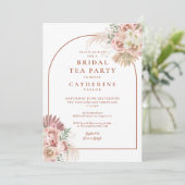 Pampas Grass Terracotta Arch Bridal Tea Kaart (Staand voorkant)
