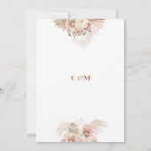 Pampas Grass Terracotta Arch Bridal Tea Kaart (Achterkant)