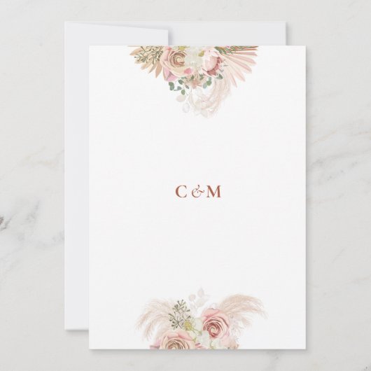 Pampas Grass Terracotta Arch Engagement Party Kaart (Achterkant)