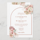 Pampas grass Terracotta Arch Floral Wedding Kaart (Voorkant / Achterkant)