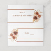 Pampas grass Terracotta Arch Floral Wedding Plaatskaartje (Buitenkant ongevouwen)