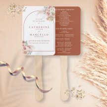 Pampas Grass Terracotta Arch Wedding Program Hand