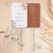 Pampas Grass Terracotta Arch Wedding Program Hand Handwaaier