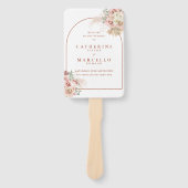 Pampas Grass Terracotta Arch Wedding Program Hand Handwaaier (Voorkant)