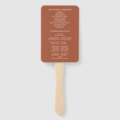 Pampas Grass Terracotta Arch Wedding Program Hand Handwaaier (Achterkant)