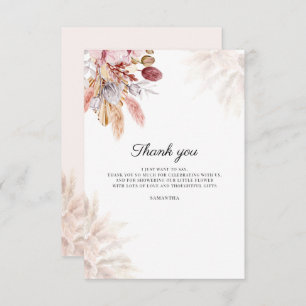 Pampas Grass Terracotta Baby shower Bedankkaart