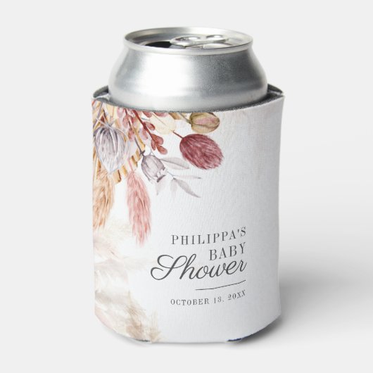 Pampas Grass Terracotta Baby shower Blikjeskoeler (Blikje Voorkant)