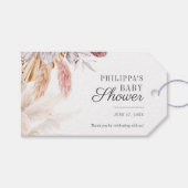 Pampas Grass Terracotta Baby shower Cadeaulabel (Voorkant (Horizontaal))