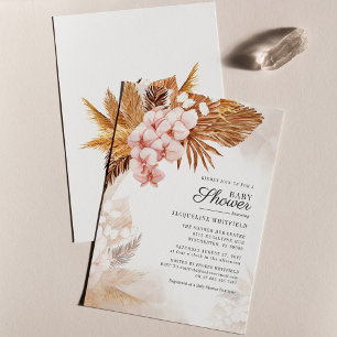 Pampas Grass Terracotta Baby shower Uitnodiging