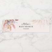 Pampas Grass Terracotta Baby shower Waterfles Etiket (Enkel label)