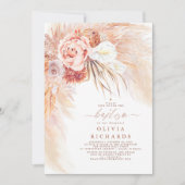 Pampas Grass Terracotta Baptism Invitation Kaart (Voorkant)