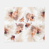 Pampas Grass Terracotta Bloemen Botanische Elegant Fleece Deken (Voorkant (Horizontaal))