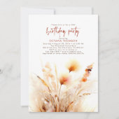 Pampas Grass Terracotta Bloemen Herfst Verjaardags Kaart (Voorkant)