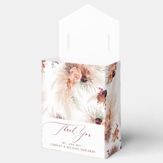 Pampas Grass Terracotta Bloemen Tropisch Bedankdoosjes (Geopend)