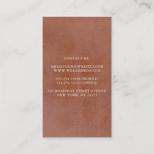 Pampas Grass Terracotta Bloemen Witte Orchideeën C Visitekaartje (Achterkant)