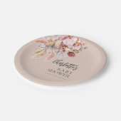 Pampas Grass Terracotta Boho Baby shower Papieren Bordje (Gekanteld)