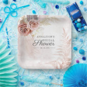 Pampas Grass Terracotta Boho Chic Vrijgezellenfees Papieren Bordje (Feest)