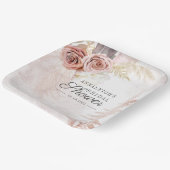 Pampas Grass Terracotta Boho Chic Vrijgezellenfees Papieren Bordje (Gebogen)