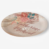 Pampas Grass Terracotta Boho Chic Wedding Party Papieren Bordje (Gekanteld)