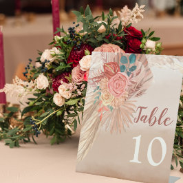 Pampas Grass Terracotta Boho Chic Wedding Party Reclamebord Met Voetstuk