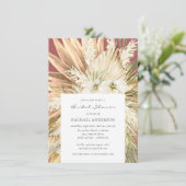 Pampas Grass Terracotta Boho Vrijgezellenfeest Kaart (Staand voorkant)