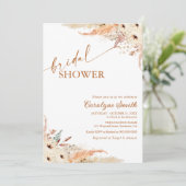 Pampas Grass Terracotta Boho Vrijgezellenfeest Kaart (Staand voorkant)