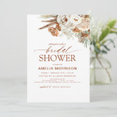 Pampas Grass Terracotta Boho Vrijgezellenfeest Kaart (Staand voorkant)