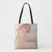 Pampas Grass Terracotta Boho Wedding Bridesmaids Tote Bag (Voorkant)