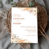 Pampas Grass Terracotta Boho Wedding Invitation Kaart