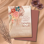 Pampas Grass Terracotta Boho Wedding Reception Kaart