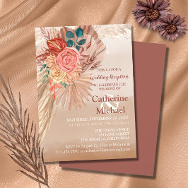 Pampas Grass Terracotta Boho Wedding Reception Kaart